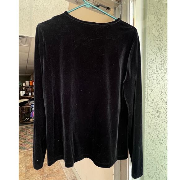 Vintage 90's I.N. Studio black velvet cardigan size 12 - Picture 4 of 4